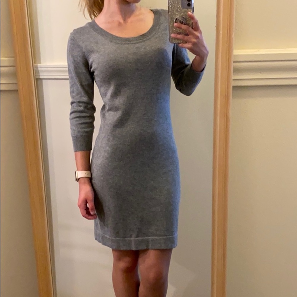 Gray sweater dress